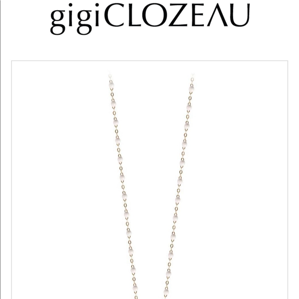 Gigi Clozeau 18K yellow gold white stone necklace
